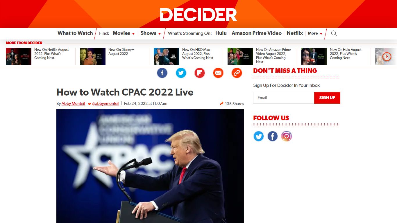 How to Watch CPAC 2022 Live - Decider